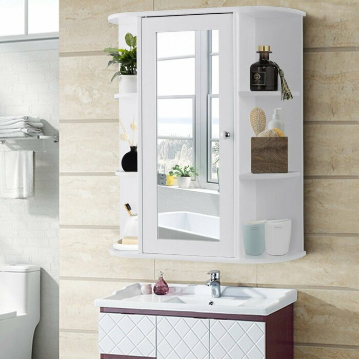 Шкафчик-зеркало для ванной комнаты. \ Фото: google.com.